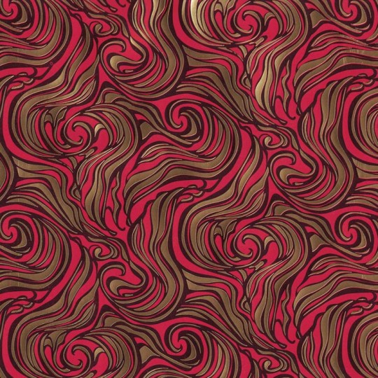 Red and Gold Swirl ~ Rossi Italy ~ Letterpress
